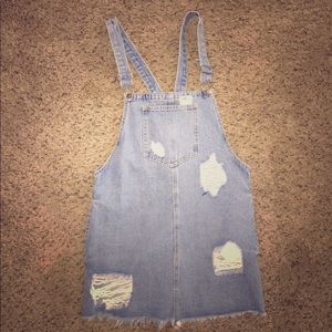 Fun Denim Overalls Dress